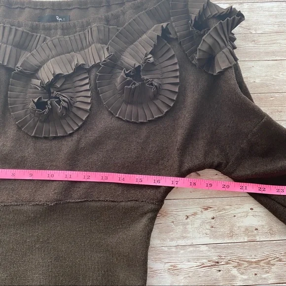 Anthropologie RYU wool ruffled off shoulder knit top SMALL - Picture 11 of 15